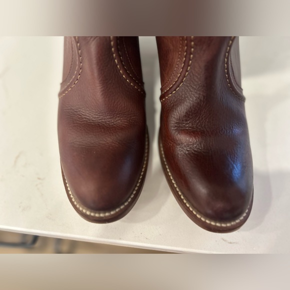 Frye Jane stitch leather heeled knee boots 9.5 classic luxury riding western - Picture 4 of 9